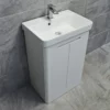Ross Curved Vanity Basin Sink Unit – Gloss White – 550mm + 700mm With Tap Option 2 Ross Curved Vanity Basin Sink Unit – Gloss White – 550mm + 700mm With Tap Option -Comparethebathroom Shop Rio Ross White 550 side jpg webp