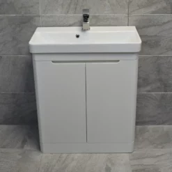 Ross Curved Vanity Basin Sink Unit – Gloss White – 550mm + 700mm With Tap Option -Comparethebathroom Shop Rio Ross White 700 front jpg webp