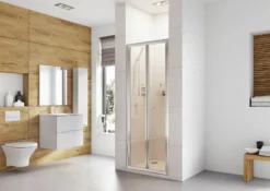 Roman Haven 6 Bi-Fold Shower Door With Optional Side Panel Chrome -Comparethebathroom Shop Roman Haven Bi Fold Shower Door with Optional Side Panel Chrome 222107161442 2 jpg webp