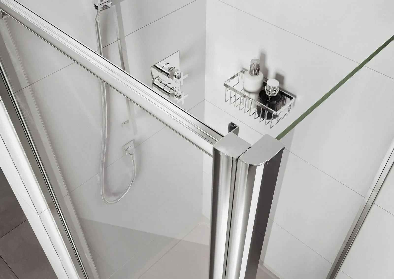 Roman Haven 6 Pivot Shower Door With Optional Side Panel Chrome Made In The UK 8 Roman Haven 6 Pivot Shower Door With Optional Side Panel Chrome Made In The UK - Image 6