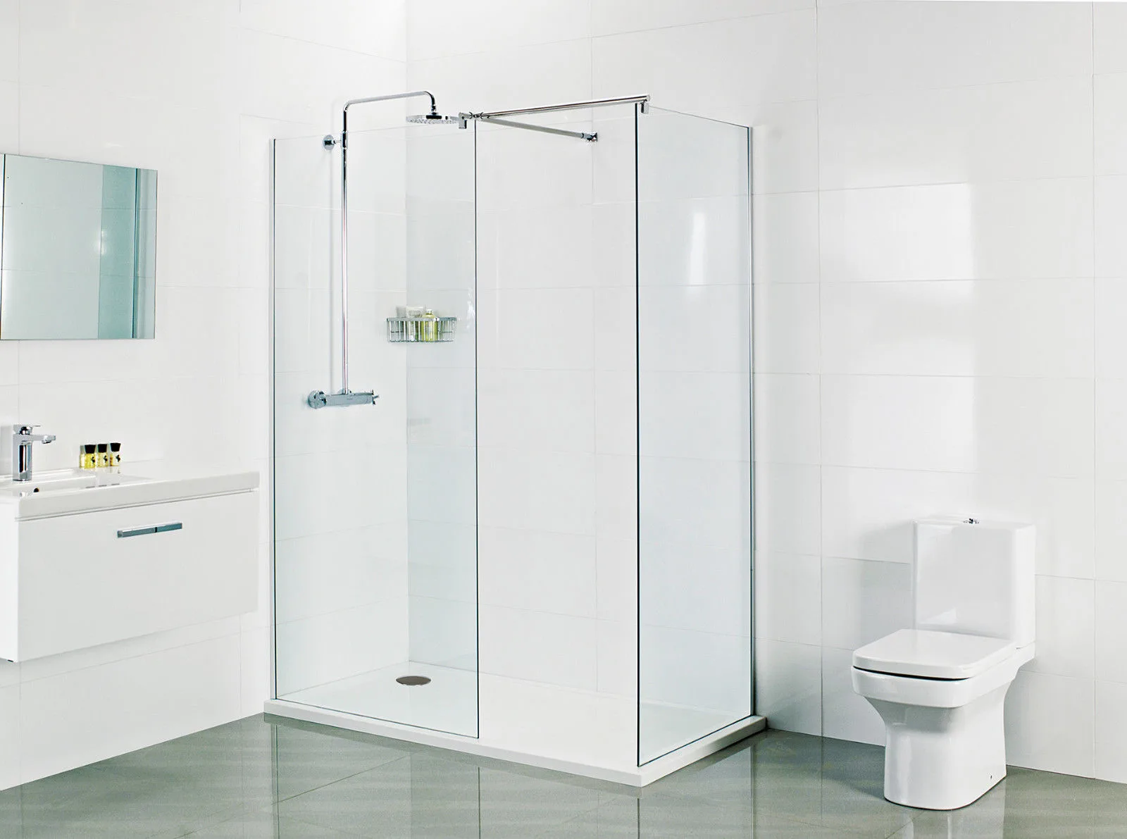 Roman Select 8mm Wetroom Walk In GlassCorner Packx2 Panels & Shower Tray 3 Roman Select 8mm Wetroom Walk In GlassCorner Packx2 Panels & Shower Tray