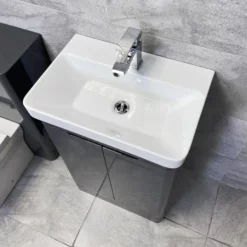 Ross Anthracite Grey Or White Gloss 550mm Vanity Sink Unit & WC Unit Ensuite Set 12 Ross Anthracite Grey Or White Gloss 550mm Vanity Sink Unit & WC Unit Ensuite Set -Comparethebathroom Shop Ross 500mm Anthracite Vanity WC Set Basin jpg webp