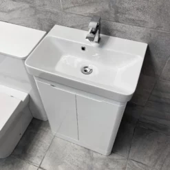 Ross Anthracite Grey Or White Gloss 550mm Vanity Sink Unit & WC Unit Ensuite Set 15 Ross Anthracite Grey Or White Gloss 550mm Vanity Sink Unit & WC Unit Ensuite Set -Comparethebathroom Shop Ross 500mm White Vanity WC Set Basin jpg webp