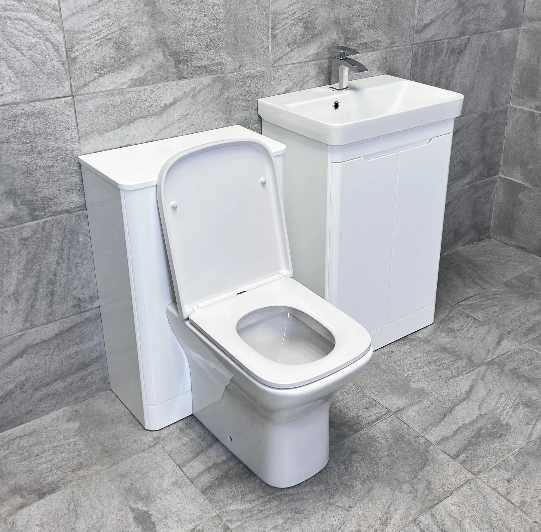 Ross Anthracite Grey Or White Gloss 550mm Vanity Sink Unit & WC Unit Ensuite Set 7 Ross Anthracite Grey Or White Gloss 550mm Vanity Sink Unit & WC Unit Ensuite Set - Image 5