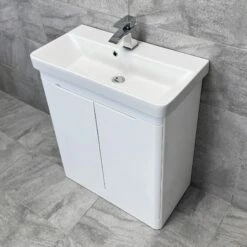 Ross White Gloss Or Anthracite 700mm Vanity Unit Sink & WC Unit Ensuite Set 13 Ross White Gloss Or Anthracite 700mm Vanity Unit Sink & WC Unit Ensuite Set -Comparethebathroom Shop Ross 700 White Vanity WC Set Basin