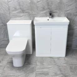 Ross White Gloss Or Anthracite 700mm Vanity Unit Sink & WC Unit Ensuite Set 15 Ross White Gloss Or Anthracite 700mm Vanity Unit Sink & WC Unit Ensuite Set -Comparethebathroom Shop Ross 700 White Vanity WC Set Front jpg webp