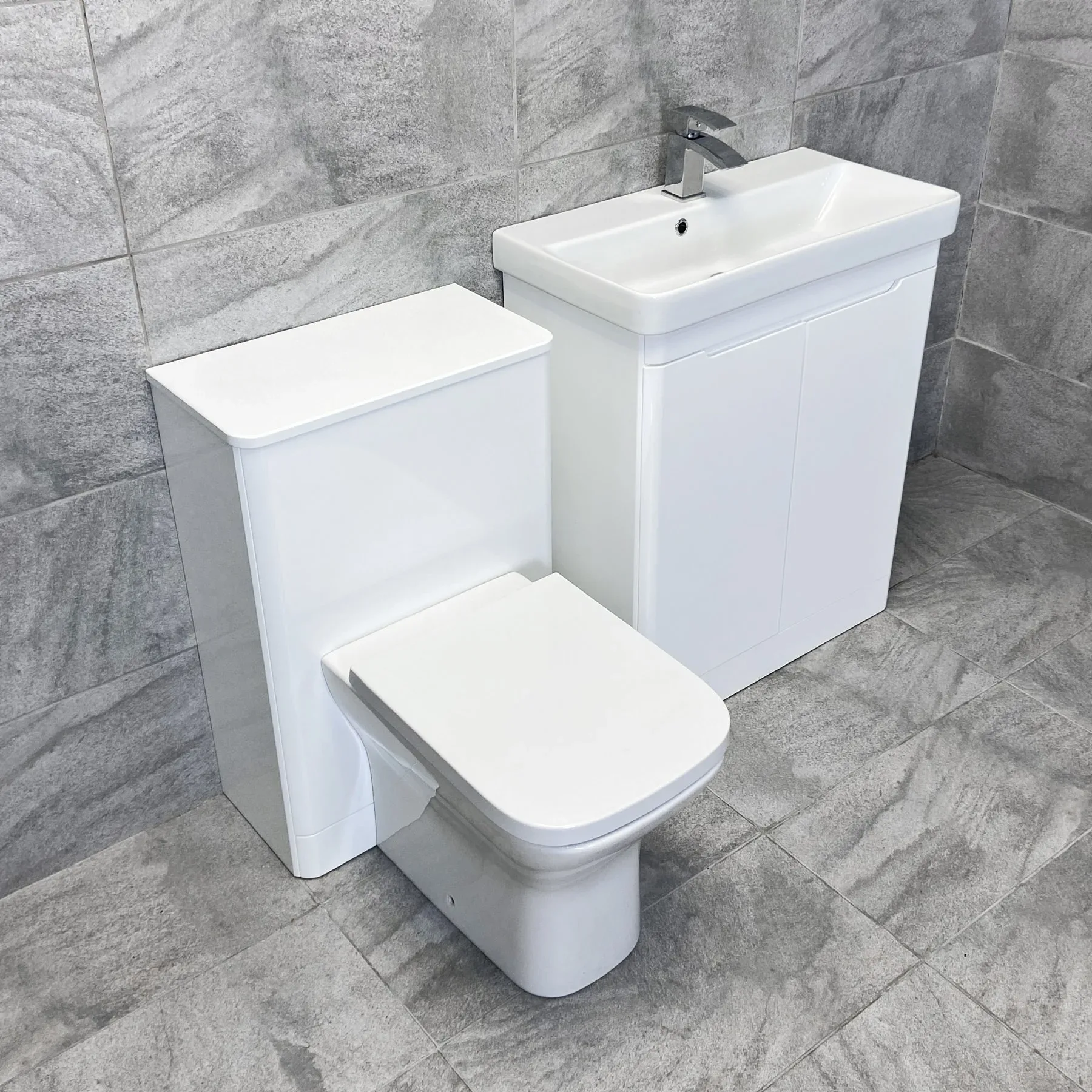 Ross White Gloss Or Anthracite 700mm Vanity Unit Sink & WC Unit Ensuite Set 6 Ross White Gloss Or Anthracite 700mm Vanity Unit Sink & WC Unit Ensuite Set - Image 4
