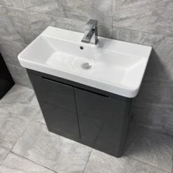 Ross White Gloss Or Anthracite 700mm Vanity Unit Sink & WC Unit Ensuite Set 17 Ross White Gloss Or Anthracite 700mm Vanity Unit Sink & WC Unit Ensuite Set -Comparethebathroom Shop Ross 700mm Anthracite Vanity WC Set Basin