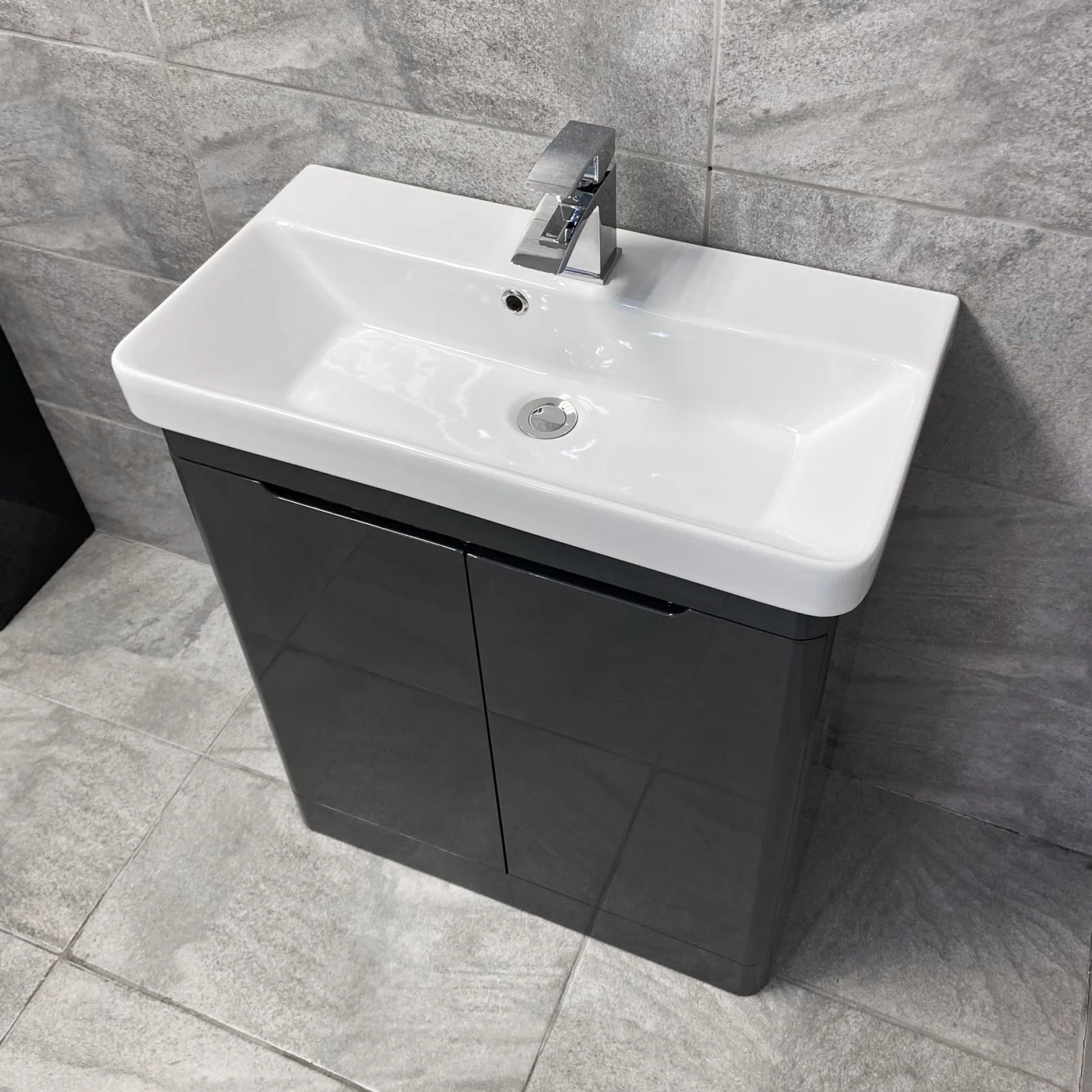 Ross White Gloss Or Anthracite 700mm Vanity Unit Sink & WC Unit Ensuite Set 9 Ross White Gloss Or Anthracite 700mm Vanity Unit Sink & WC Unit Ensuite Set - Image 7