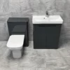 Ross White Gloss Or Anthracite 700mm Vanity Unit Sink & WC Unit Ensuite Set 2 Ross White Gloss Or Anthracite 700mm Vanity Unit Sink & WC Unit Ensuite Set -Comparethebathroom Shop Ross 700mm Anthracite Vanity WC Set Front jpg webp