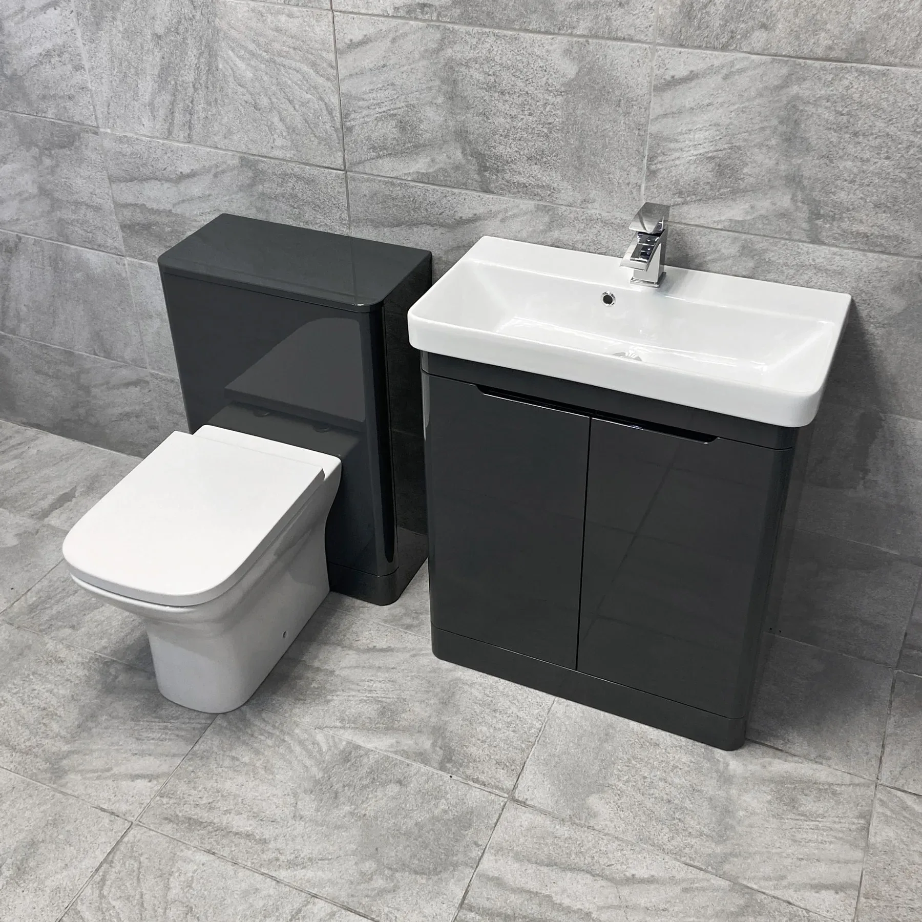 Ross White Gloss Or Anthracite 700mm Vanity Unit Sink & WC Unit Ensuite Set 8 Ross White Gloss Or Anthracite 700mm Vanity Unit Sink & WC Unit Ensuite Set - Image 6
