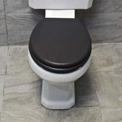 Derby Solid MDF Soft Close Toilet Seats – Available In 3 Colours -Comparethebathroom Shop SBMSDURSCDGO Toilet Seat Dark Grey Oak Top