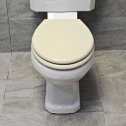 Derby Solid MDF Soft Close Toilet Seats – Available In 3 Colours -Comparethebathroom Shop SBMSDURSCMO Toilet Seat Mussel Oak Top