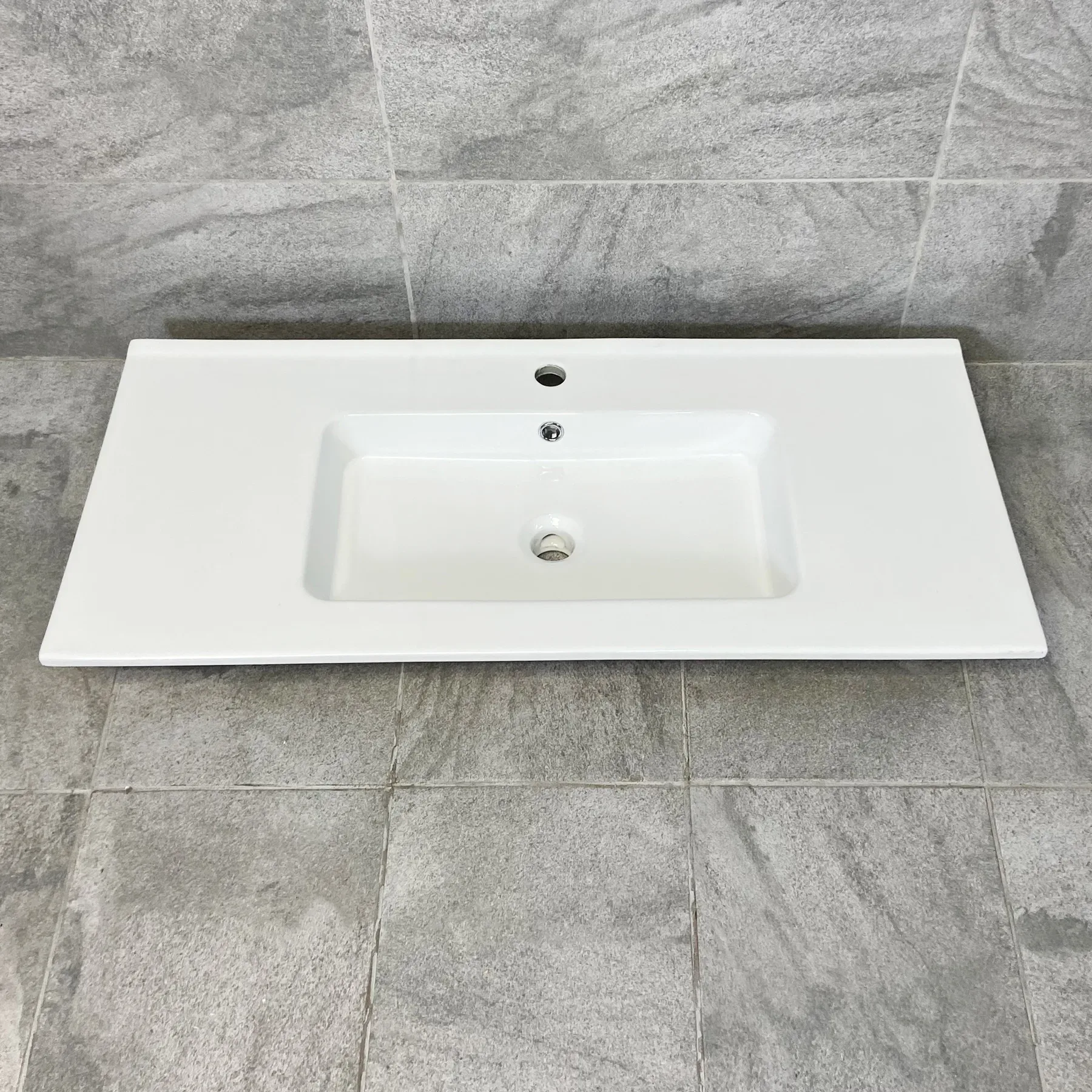 1010mm X 465mm Ceramic Bathroom Sink Vanity Basin Rectangular 5 1010mm X 465mm Ceramic Bathroom Sink Vanity Basin Rectangular - Image 3