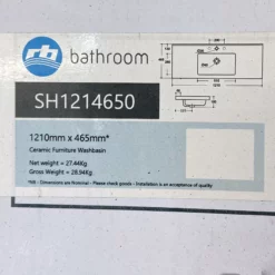 Comparethebathroom Shop -Comparethebathroom Shop SH1214650 1210 x 465mm x15 label jpg webp
