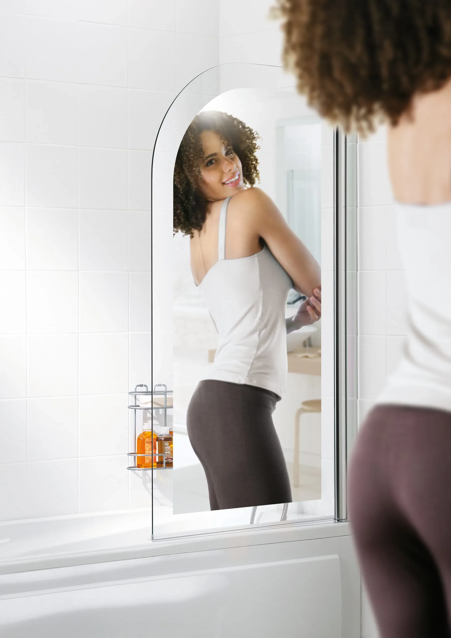 Lakes Mirror Glass Curved Bath Screen 1400 X 800mm Right Or Left Handed 3 Lakes Mirror Glass Curved Bath Screen 1400 X 800mm Right Or Left Handed