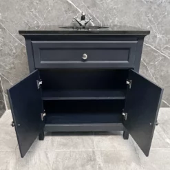 Savoy Traditional Style White Or Grey 800mm Vanity Unit Inc. Worktop & Basin 17 Savoy Traditional Style White Or Grey 800mm Vanity Unit Inc. Worktop & Basin -Comparethebathroom Shop Savoy Chrcoal Grey 2D Black Worktop Open