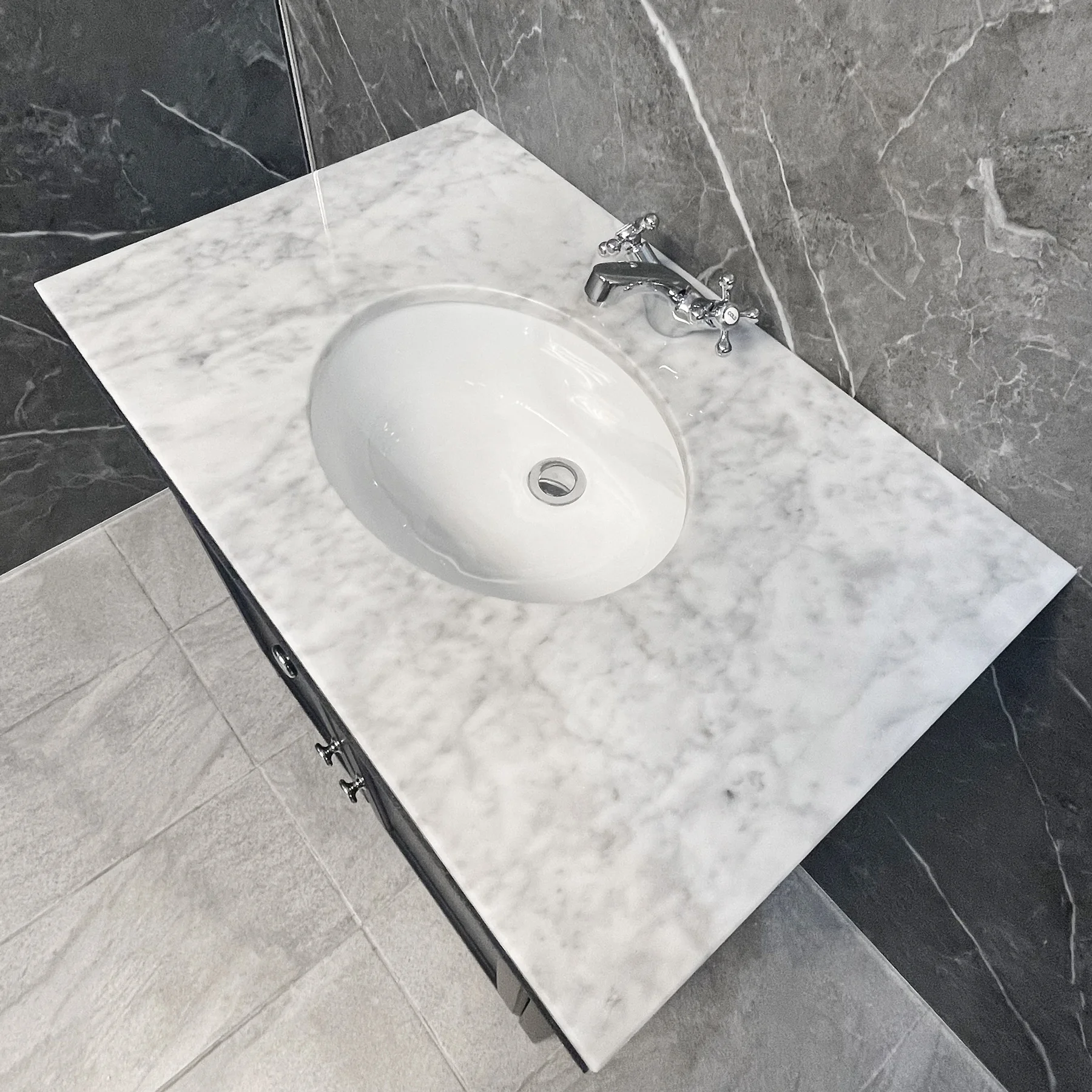 Savoy Traditional Style White Or Grey 800mm Vanity Unit Inc. Worktop & Basin 7 Savoy Traditional Style White Or Grey 800mm Vanity Unit Inc. Worktop & Basin - Image 5