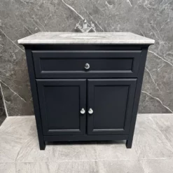 Savoy Traditional Style White Or Grey 800mm Vanity Unit Inc. Worktop & Basin 24 Savoy Traditional Style White Or Grey 800mm Vanity Unit Inc. Worktop & Basin -Comparethebathroom Shop Savoy Chrcoal Grey 2D Grey Worktop Front Low