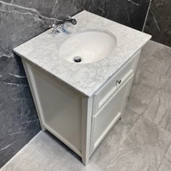 Savoy Traditional Style White Or Grey 600mm Vanity Unit Inc. Worktop & Basin 14 Savoy Traditional Style White Or Grey 600mm Vanity Unit Inc. Worktop & Basin -Comparethebathroom Shop Savoy Old English White 1 Door Vanity Unit Basin