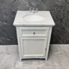 Savoy Traditional Style White Or Grey 600mm Vanity Unit Inc. Worktop & Basin 1 Savoy Traditional Style White Or Grey 600mm Vanity Unit Inc. Worktop & Basin -Comparethebathroom Shop Savoy Old English White 1 Door Vanity Unit Front