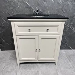 Savoy Traditional Style White Or Grey 800mm Vanity Unit Inc. Worktop & Basin 23 Savoy Traditional Style White Or Grey 800mm Vanity Unit Inc. Worktop & Basin -Comparethebathroom Shop Savoy Old English White 2D Black Worktop Front Low