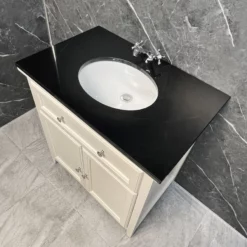 Savoy Traditional Style White Or Grey 800mm Vanity Unit Inc. Worktop & Basin 22 Savoy Traditional Style White Or Grey 800mm Vanity Unit Inc. Worktop & Basin -Comparethebathroom Shop Savoy Old English White 2D Black Worktop Side