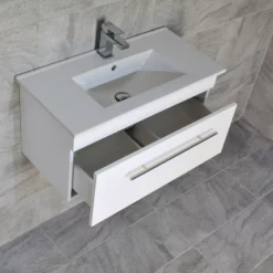 Sulu Wall Hung Vanity Unit With 800mm Ceramic Basin Sink 1 Drawer White 10 Sulu Wall Hung Vanity Unit With 800mm Ceramic Basin Sink 1 Drawer White -Comparethebathroom Shop Savu 800mm wall hung unit with tap 2 Feb 18 jpg webp