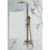 Lola Square Brushed Brass Adjustable Rigid Riser Thermostatic Valve Shower -Comparethebathroom Shop Scudo Brass Shower SK700 2 jpg webp