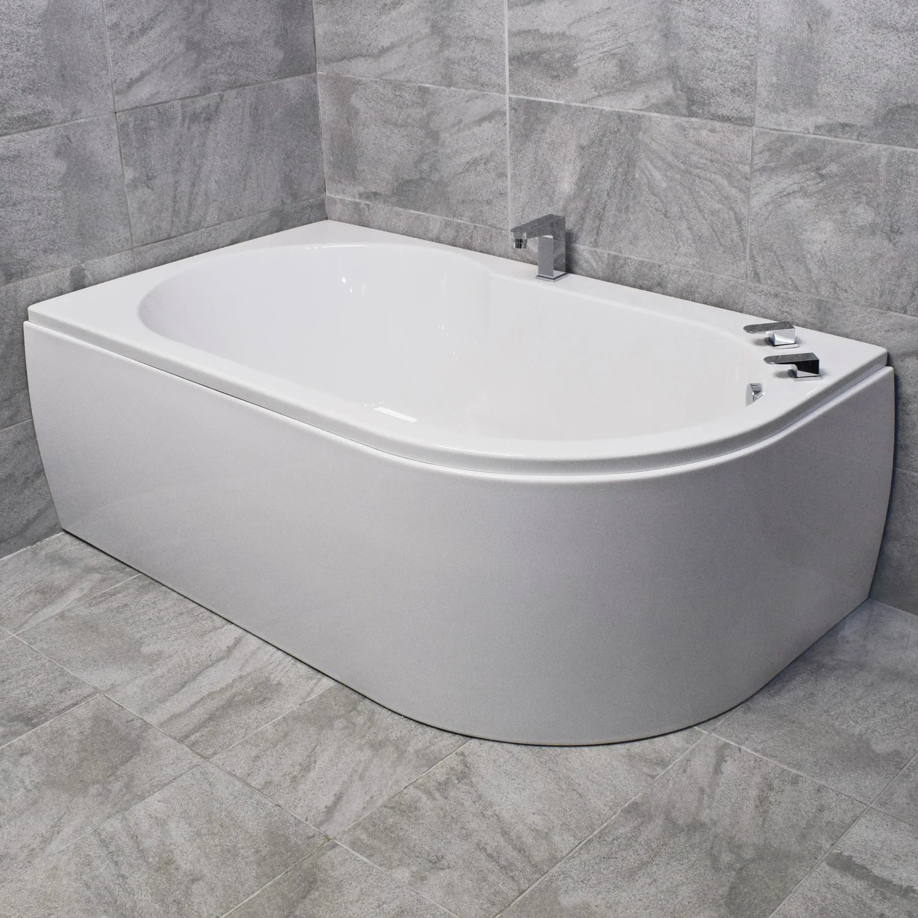 Offset Corner Bath Acrylic 1550 X 900mm White Left Or Right Hand + Front Panel 3 Offset Corner Bath Acrylic 1550 X 900mm White Left Or Right Hand + Front Panel