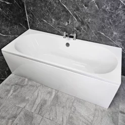 Sharon 1700mm X 750mm Double Ended Bath Slim Round Style Acrylic