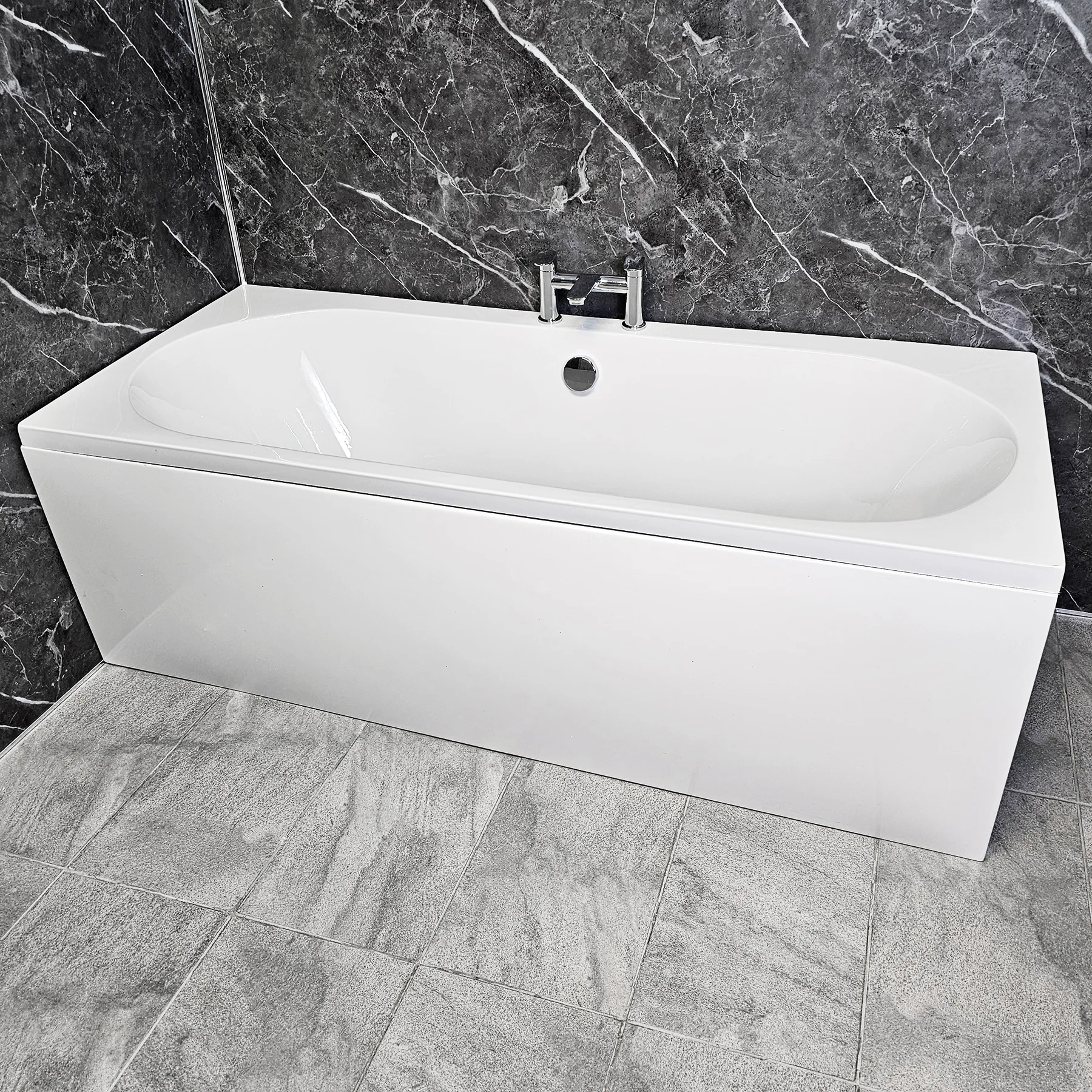 Sharon 1700mm X 750mm Double Ended Bath Slim Round Style Acrylic 5 Sharon 1700mm X 750mm Double Ended Bath Slim Round Style Acrylic - Image 3