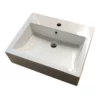 Bologna Sit On 1 Tap Hole Basin Bathroom Sink White Square Style 1 Tap Hole 2 Bologna Sit On 1 Tap Hole Basin Bathroom Sink White Square Style 1 Tap Hole -Comparethebathroom Shop Sit on sink front jpg webp