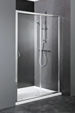 Sliding Shower Door Chrome 1200mm With Side Panel & Tray Option
