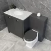 Salisbury Traditional 1300mm Dark Grey Vanity Set Inc Toilet & Marble Worktop 1 Salisbury Traditional 1300mm Dark Grey Vanity Set Inc Toilet & Marble Worktop -Comparethebathroom Shop Soulbury Dark Grey Vanity Set Above Angle KIT974 copy jpg webp