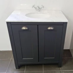 Salisbury Traditional 1300mm Dark Grey Vanity Set Inc Toilet & Marble Worktop 15 Salisbury Traditional 1300mm Dark Grey Vanity Set Inc Toilet & Marble Worktop -Comparethebathroom Shop Soulbury Dark Grey 800 Vanity Front 2