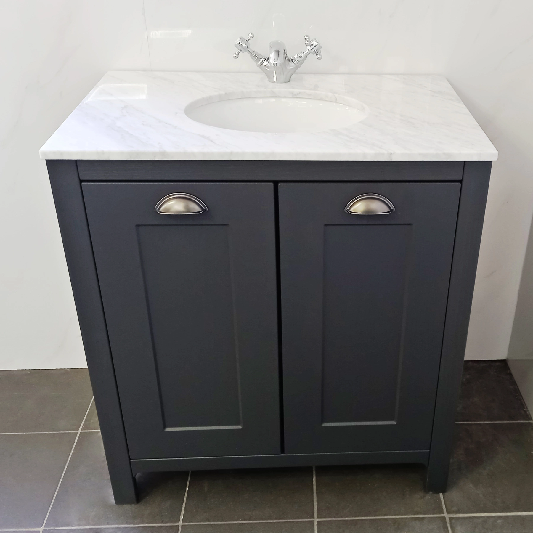 Salisbury Traditional 1300mm Dark Grey Vanity Set Inc Toilet & Marble Worktop 8 Salisbury Traditional 1300mm Dark Grey Vanity Set Inc Toilet & Marble Worktop - Image 7
