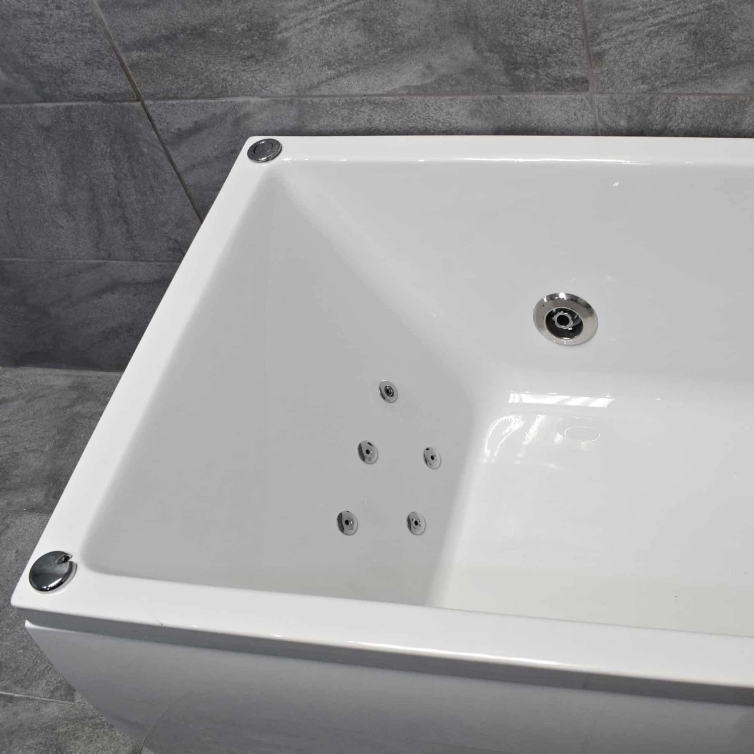 Sadie Slim Rim Square Whirlpool Spa Bath 6 Or 11 Jets Panel Options 6 Sadie Slim Rim Square Whirlpool Spa Bath 6 Or 11 Jets Panel Options - Image 4