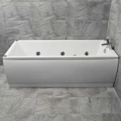 Sadie Slim Rim Square Whirlpool Spa Bath 6 Or 11 Jets Panel Options 11 Sadie Slim Rim Square Whirlpool Spa Bath 6 Or 11 Jets Panel Options -Comparethebathroom Shop Square Slim Jacuzzi Bath 6H Side 1