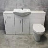 1350mm Bathroom Vanity BTW Toilet Unit Sink Basin Storage Drawerline White 1 1350mm Bathroom Vanity BTW Toilet Unit Sink Basin Storage Drawerline White -Comparethebathroom Shop St Moritz 1350 CF1 Pippa Front