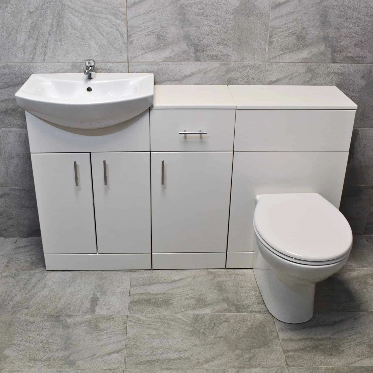1350mm Vanity Set Bathroom Furniture Suite Sink Storage Drawerline White 7 1350mm Vanity Set Bathroom Furniture Suite Sink Storage Drawerline White - Image 5