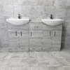 Mediterranean 1450mm Double Basin Sink Vanity Unit Set Bathroom Grey Ash Finish -Comparethebathroom Shop St Moritz 1450 Grey Ash Front jpg webp