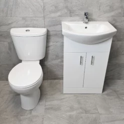 Toilet + Vanity Basin Sink Unit Set Cloakroom Bathroom Suite 450 550 650 750 21 Toilet + Vanity Basin Sink Unit Set Cloakroom Bathroom Suite 450 550 650 750 -Comparethebathroom Shop St Moritz 550 Gina Y07 Set Front