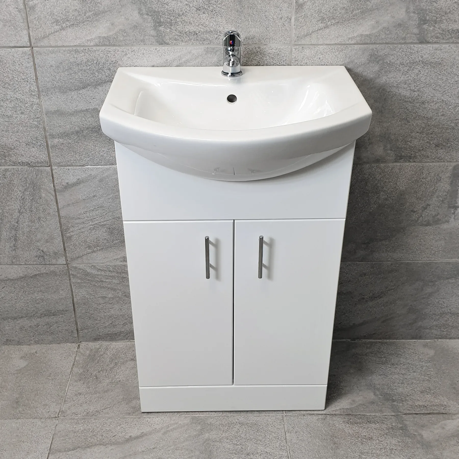 550mm Bathroom Vanity Unit & Ceramic Basin Sink Cupboard Storage Optional Tap 3 550mm Bathroom Vanity Unit & Ceramic Basin Sink Cupboard Storage Optional Tap