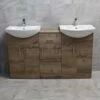 Mediterranean 1450 Double Basin Sink Vanity Unit Set Bathroom Walnut Oak Finish -Comparethebathroom Shop St moritz double basin walnut front