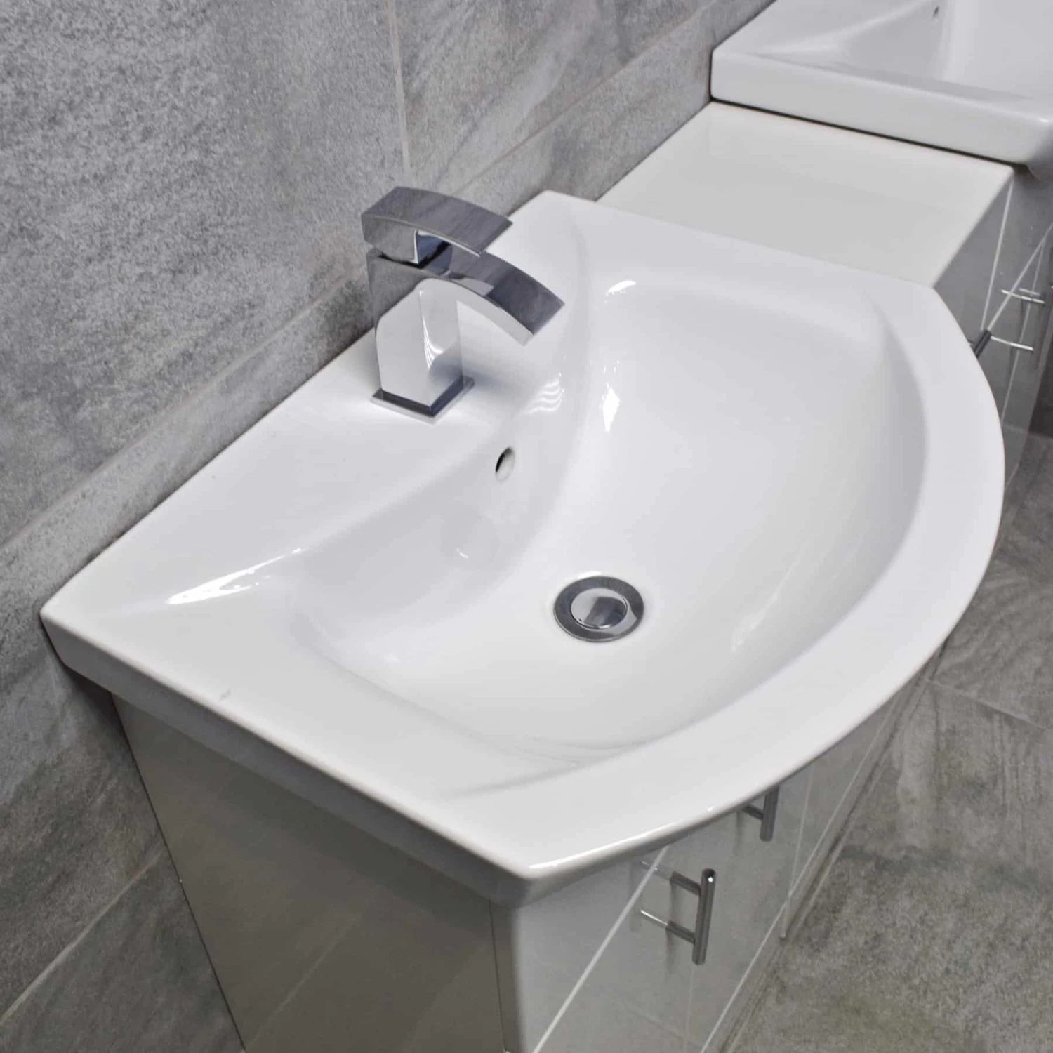 Mediterranean 1450mm Double Basin Sink Vanity Unit White Finish 7 Mediterranean 1450mm Double Basin Sink Vanity Unit White Finish - Image 5