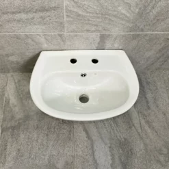 Stafford Wall Hung 455mm Basin 2 Tap Hole Ceramic Cloakroom