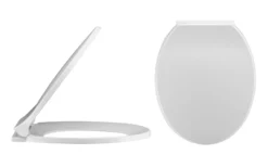 Standard Soft Close WC Toilet Seat For Carlton Toilets White Bottom Fixing