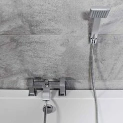 Tegan Modern Curved Bath Shower Mixer & Basin Mono Mixer Tap + Wastes 11 Tegan Modern Curved Bath Shower Mixer & Basin Mono Mixer Tap + Wastes -Comparethebathroom Shop TG300 Bath Showermixer overall 1