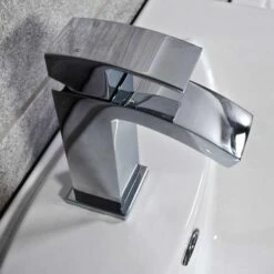 Tegan Modern Curved Bath Shower Mixer & Basin Mono Mixer Tap + Wastes 14 Tegan Modern Curved Bath Shower Mixer & Basin Mono Mixer Tap + Wastes -Comparethebathroom Shop TG302 Basin Monomixer above